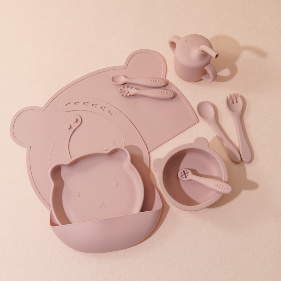 Baby Led Weaning Set - Ensemble d'alimentation en silicone pour bébé,
