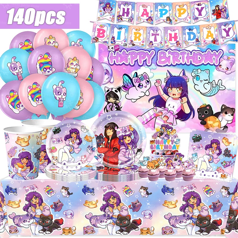 Baby Products Poster - Décorations d'anniversaire Aphmau roses, fournitures de