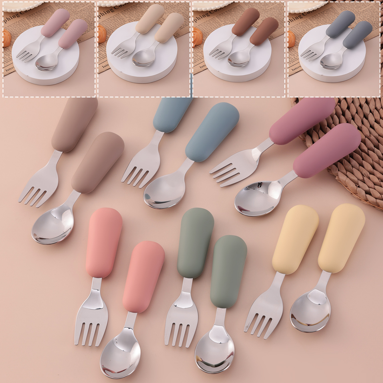 Baby Led Weaning Set - Couleur enfants 2 pièces fourchette cuillère