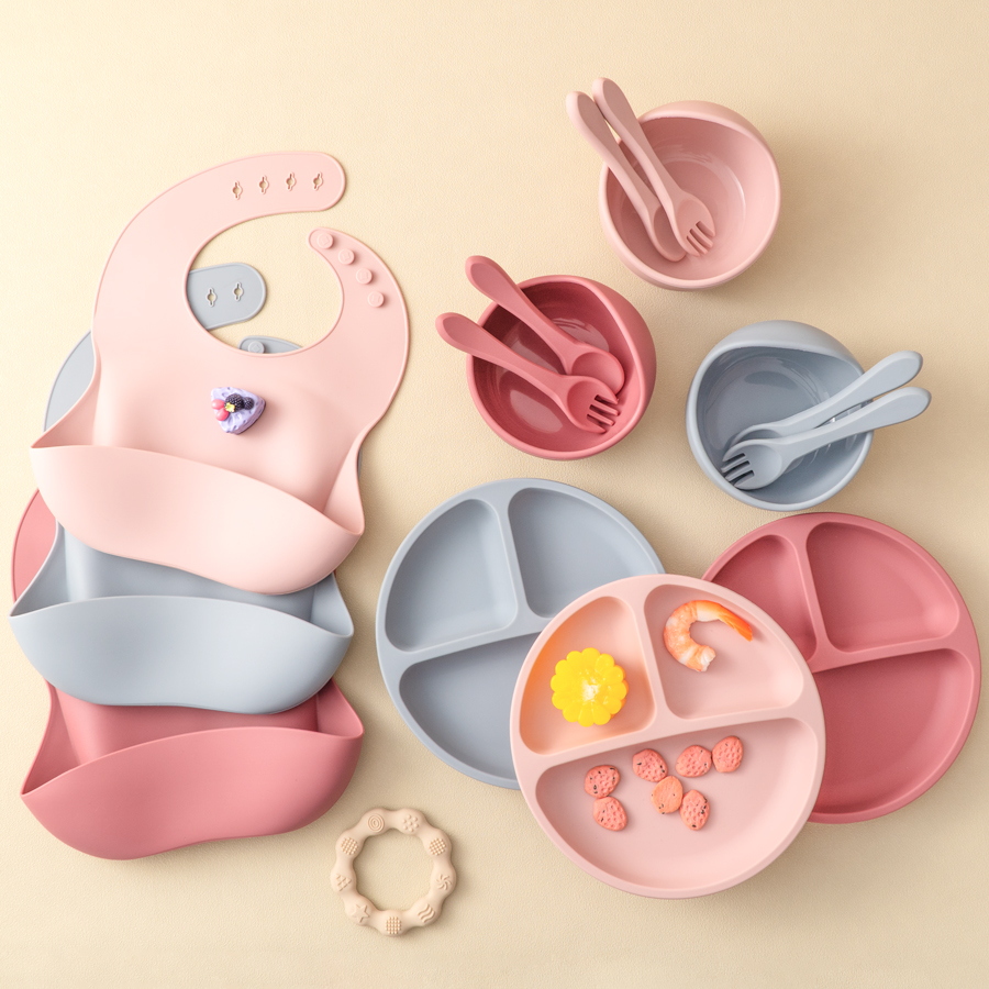 Baby Led Weaning Set - Ensemble d'alimentation en Silicone pour bébé,