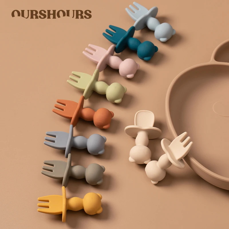 Baby Led Weaning Set - Vaisselle d'alimentation en Silicone souple pour