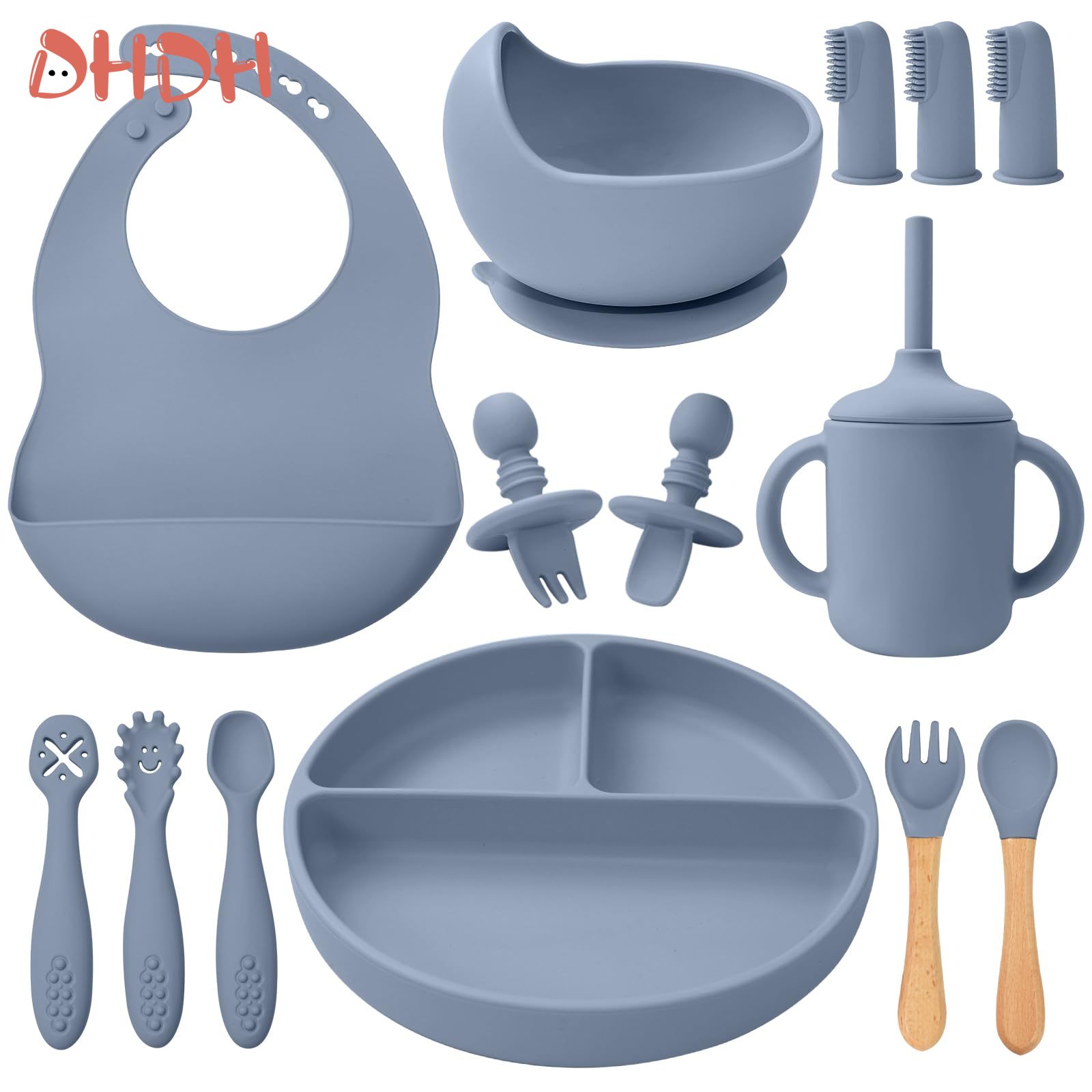 Baby Led Weaning Set - Ensemble d'alimentation en Silicone pour bébé,