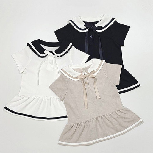 Baby Products Korean - Robe à col pour bébé fille,